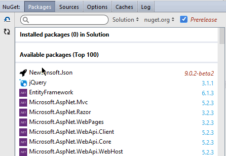 Nuget sources